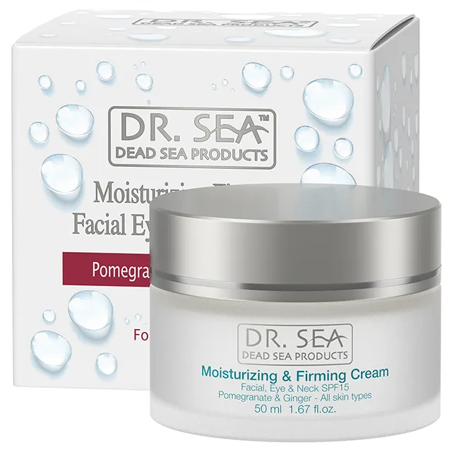 Creme hidratante para os olhos e pescoço, mais vendidos, firmador facial, hidratante para os olhos, romã, gengibre spf 15 por dr. mar, produtos do mar morto israel