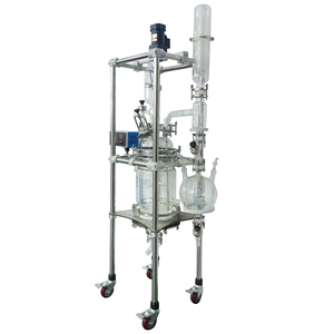 化学反応器1L 2L 3L 5L二層ガラス原子炉実験室攪拌ケトル反応ミキサータンク - Product Image 3