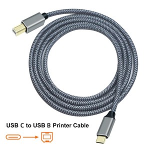 Naylon örgülü <span class=keywords><strong>USB</strong></span> <span class=keywords><strong>2.0</strong></span> baskı kablosu 3 metre tipi C için <span class=keywords><strong>Usb</strong></span> <span class=keywords><strong>B</strong></span> tipi yazıcı kablosu Tablet telefon Laptop için - Product Image 1