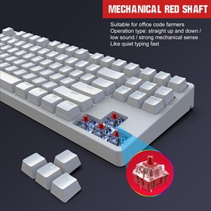 HXSJ L600 87キー高品質LEDバックライト付きオフィスゲームメカニカルキーボードUSBインターフェイスType-Cホットスワップスイッチ新しいワイヤードデザイン - Product Image 6