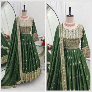 ชุด anarkali kurti ชุดประจำชาติอินเดียแบบดั้งเดิมของผู้หญิงเสื้อผ้าหรูหราสำหรับงานแต่งงานและปาร์ตี้ - Product Image 5