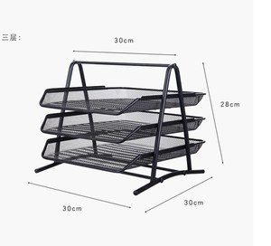 Three-layer <strong>File</strong> Tray Office Supplies Desktop A4 Metal Storage Management Rack Iron Mesh Multifunctional <strong>File</strong> Rack - Product Image 5