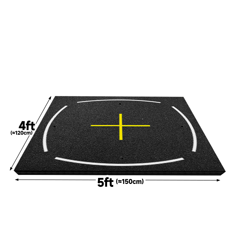 Tapis de frappe de golf commercial noir et jaune 4*5ft