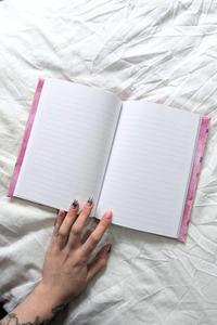 LABON Light Pink <strong>Notebook</strong> Handmade A5 Hardcover Journal <strong>Colourful</strong> Lanterns Lay Flat Binding Lined <strong>Pages</strong> Pink Composition Book - Product Image 5