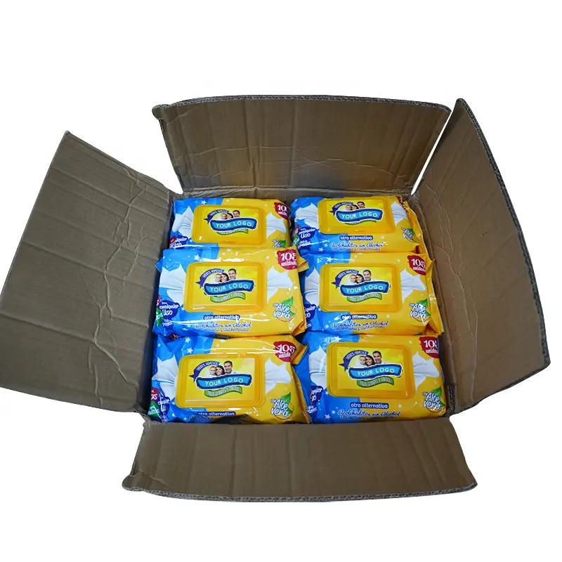 Lingettes humides pour bébé avec eau de nettoyage des mains et de la bouche jetables de marque privée OEM sensibles bon marché pour bébé