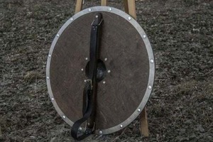 Norse Medieval Larp Warrior Wood &amp; Steel Viking Round shield Templar Shield - DIY Grade Customizable by Knives Manufacturer. - Product Image 6