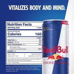 For Red Bull Sugar-Free Energy <strong>Drink</strong> 12 Fl Oz Pack 24 Cans 114mg Caffeine Taurine B Vitamins Primary Ingredient Carbonate Low-<strong>Ca</strong>