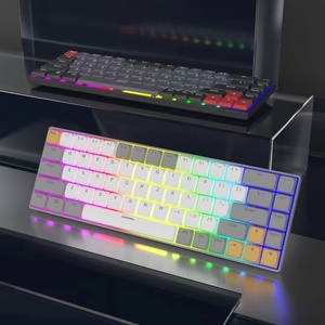 60% Layout 68 Keys Ultra-Slim Hot-Swappable Wired USB RGB Mechanical <strong>Keyboard</strong> with Low-Profile Keycaps Optical Red Switch