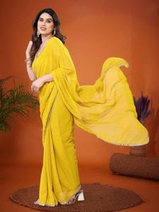 Hindistan'da dantel işi GC saree üreticileri ile georgette Saree - Product Image 3