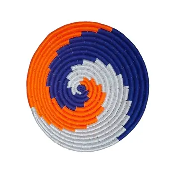 Paniers muraux décoratifs en herbe de Sabai écologiques faits à la main de conception Unique de haute qualité avec la couleur bleu blanc orange