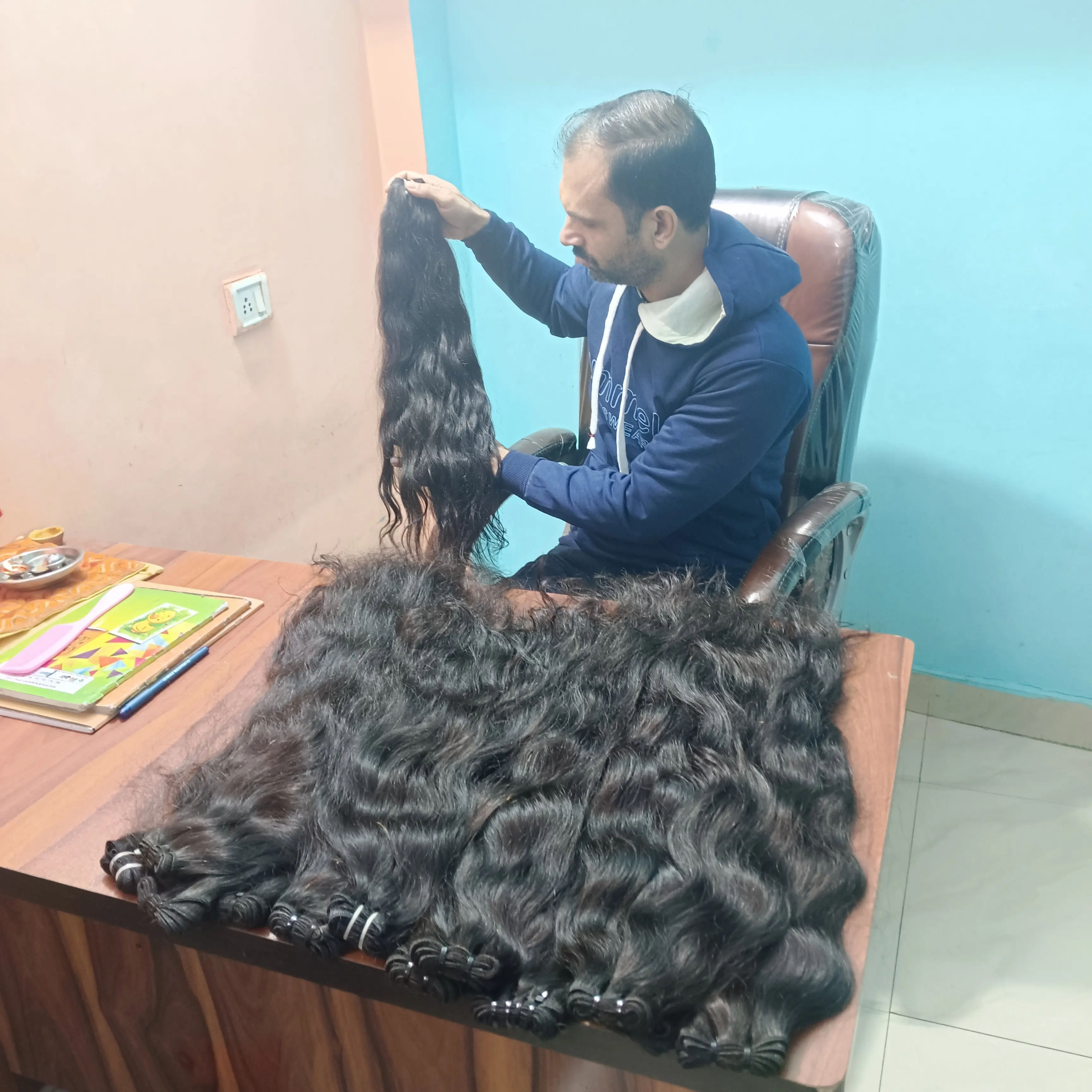 Wellen-Haarverlängerungen preisgünstiges remy jungfräuliches menschliches Haar unverarbeitete Bündel Genius-Schuss rohes indisches natürliches 1-teiliges Paket direkt aus Indien