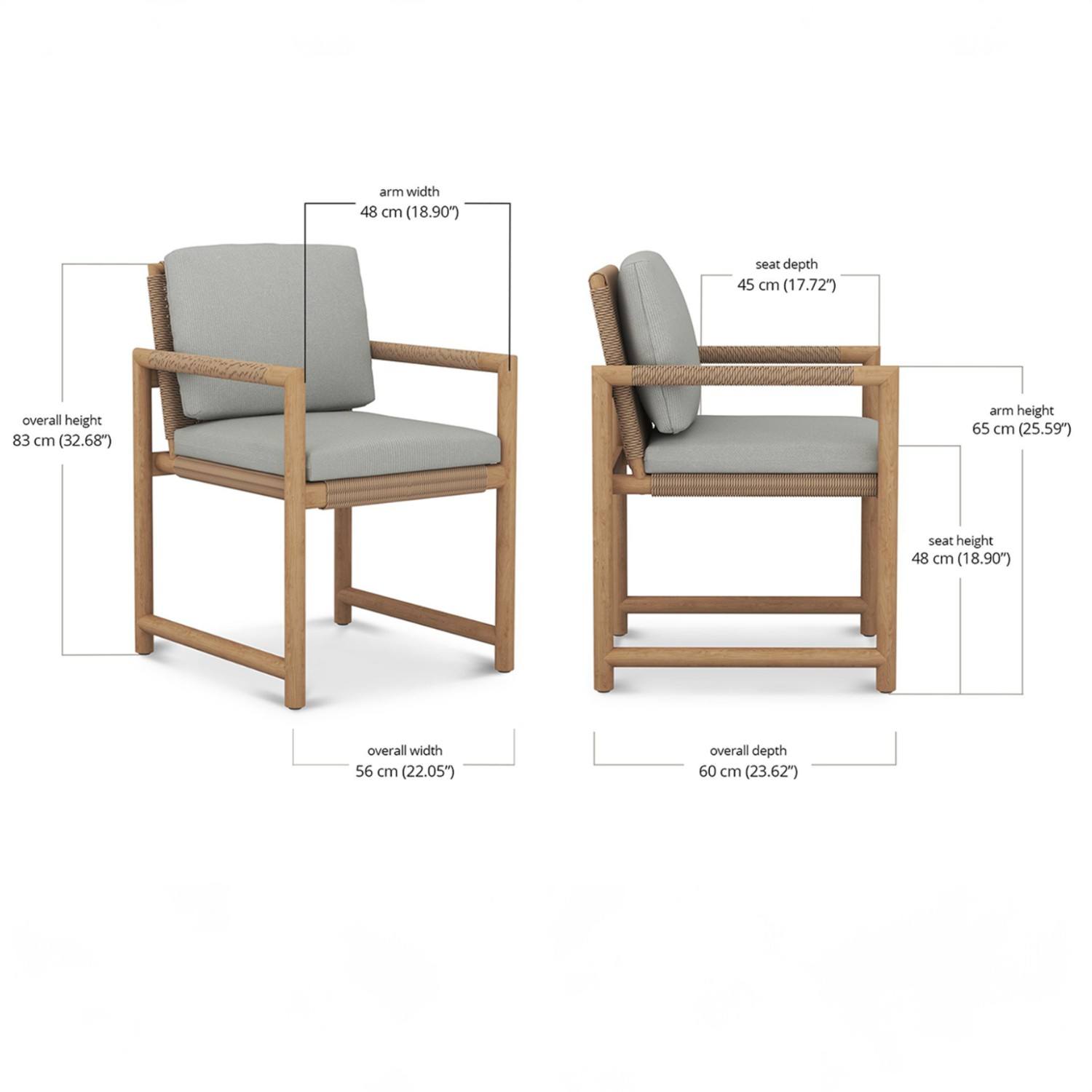 Fine Sanded Teak A + Woven Wicker + Waterproof Cushion