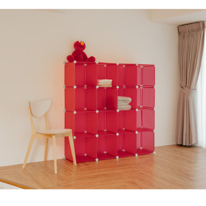 Ev depolama Modern 16-Cube ev PP plastik oyuncak saklama kabı çok fonksiyonlu kırmızı tasarım - Product Image 2