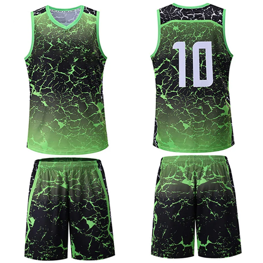 Venta al por mayor nueva ropa deportiva Basket Ball Jersey conjunto corto reversible aparejos uniforme de baloncesto de sarga con patrón personalizado