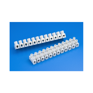 Diseño de apariencia simple Bloques de terminales beige Carcasa de plástico Conexión de empuje de latón Alimentación a través de blanco - Product Image 1