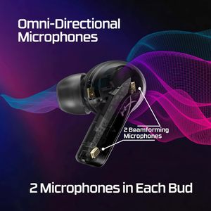HyperX 7D0A4AA bulut Mix tomurcukları ANC 2.4GHz dongle ile 2 oyun kulakiçi Bluetooth PC PS5 PS4 anahtarı Android buhar güverte - Product Image 6