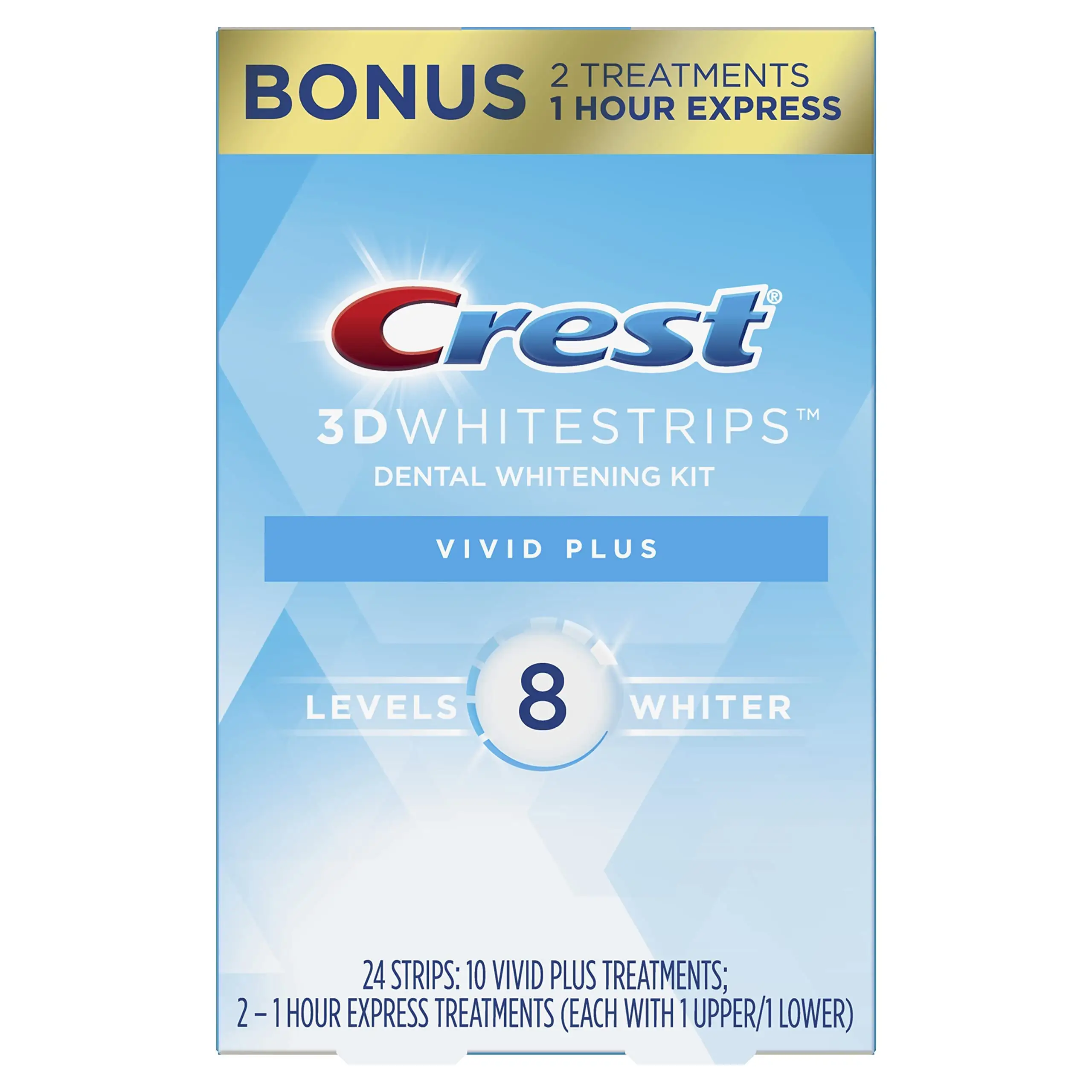 Crest 3d whitestrips, vivid plus, blanchiment des dents