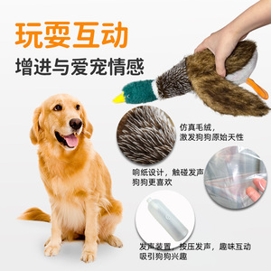 不滅のキジとアヒルのシミュレーション犬のおもちゃバイトインタラクティブなきしむ楽しいコンパニオン掛け船機能 - Product Image 3