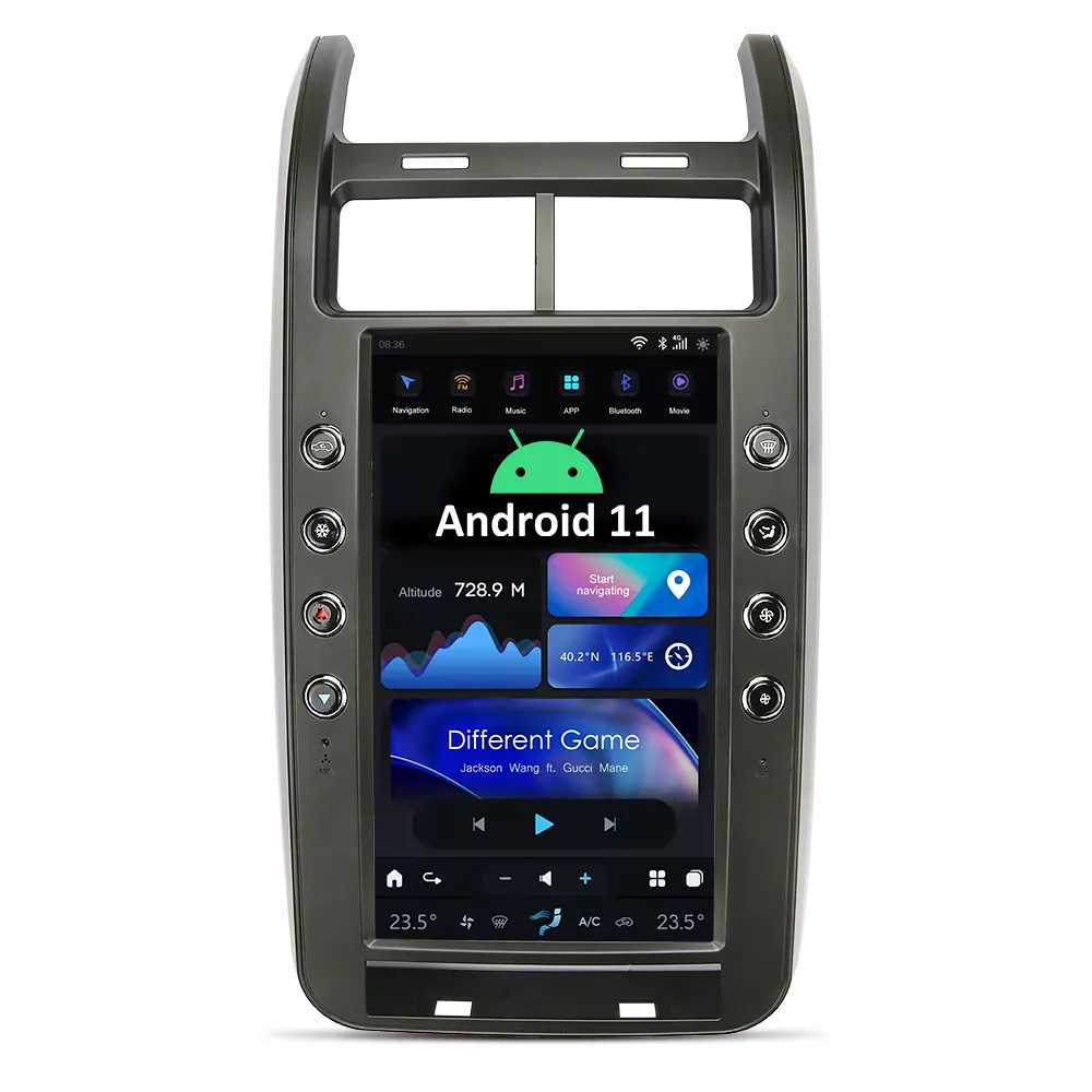 AuCar ultima 13.6 Tesla "Android 11 Auto Auto Auto Radio GPS navigazione lettore DVD testa unità per Dodge viaggio Fiat Freemont 2008-2013