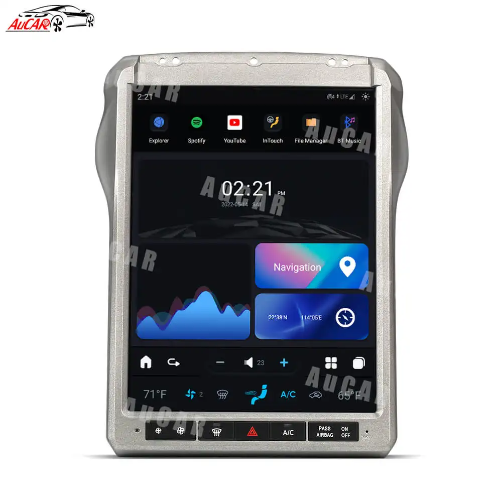 AuCar lettore DVD per auto da 12.1 pollici Android 11 8G-128G schermo Tesla autoradio Video per Ford F250 F350 2013 + unità principale Stereo Android