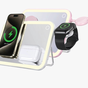 Porodo Multi-Device Wireless Charging Mirror With <strong>Lights</strong> - Product Image 3
