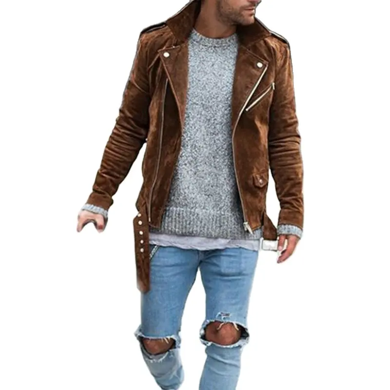 Designer Streetwear Trendy Solid Color Zipper Men's Jackets
