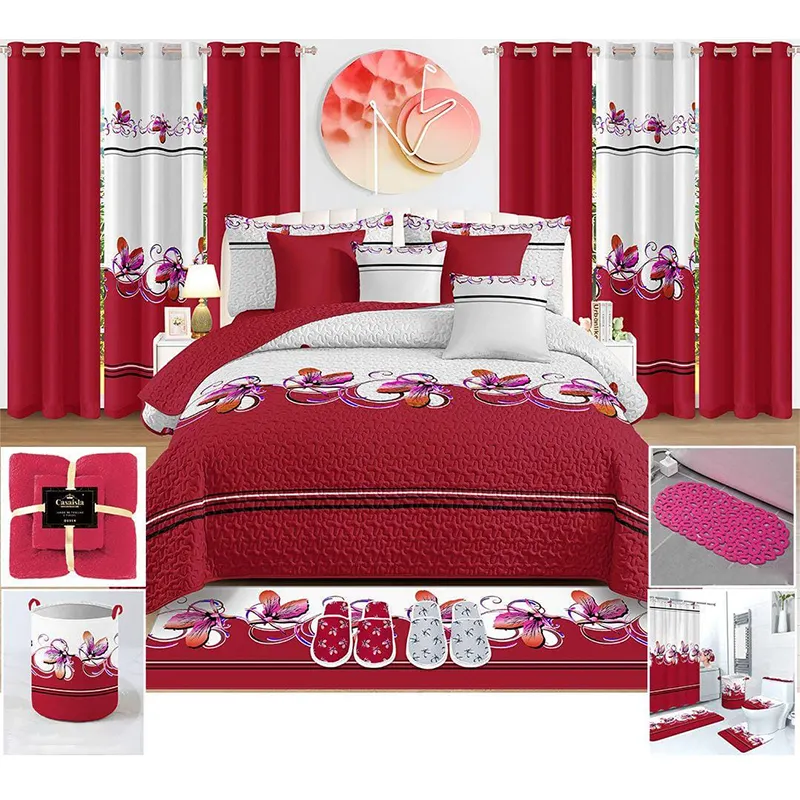 Customized 3d Bed Sheets Design with Matching Curtains Wholesale Bedspreads for Bed Ready to Ship Quilt Bedding Set