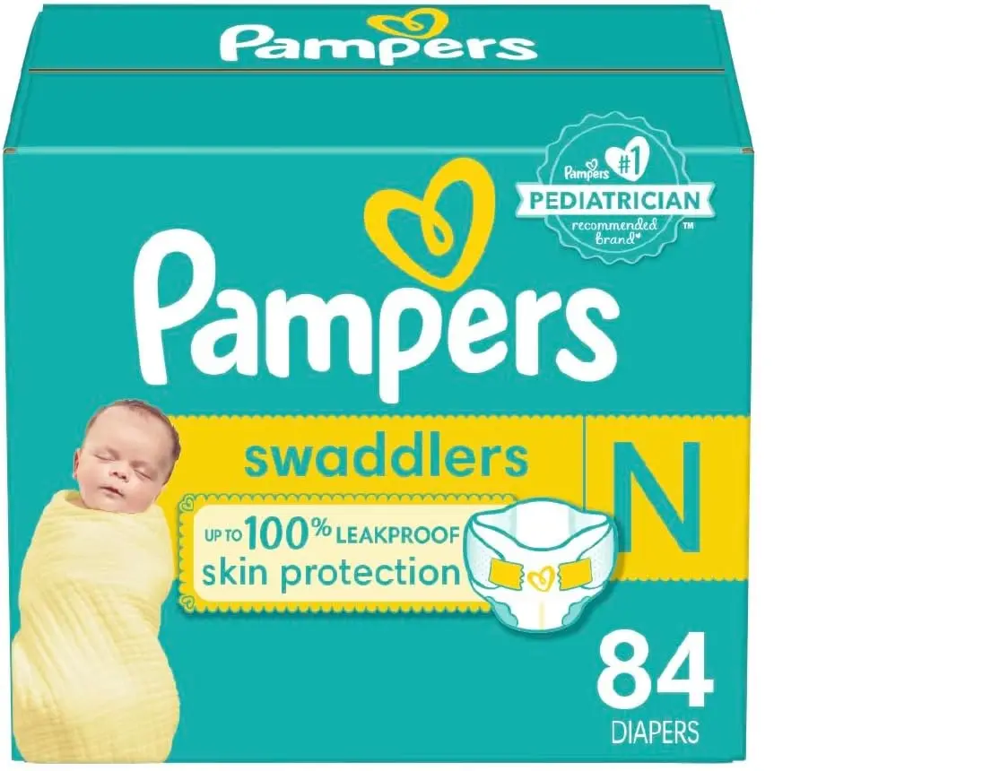 Couches Pampers Swaddlers Nouveau-né-Taille 0, 84 fils, couches jetables ultra douces pour bébé
