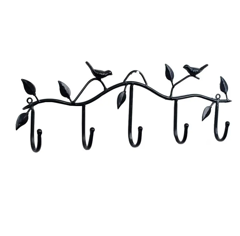 Uccelli seduti su un ramo supporto per gancio in metallo montaggio a parete ganci leggeri più venduti e aspetto di design per l'organizzazione della parete