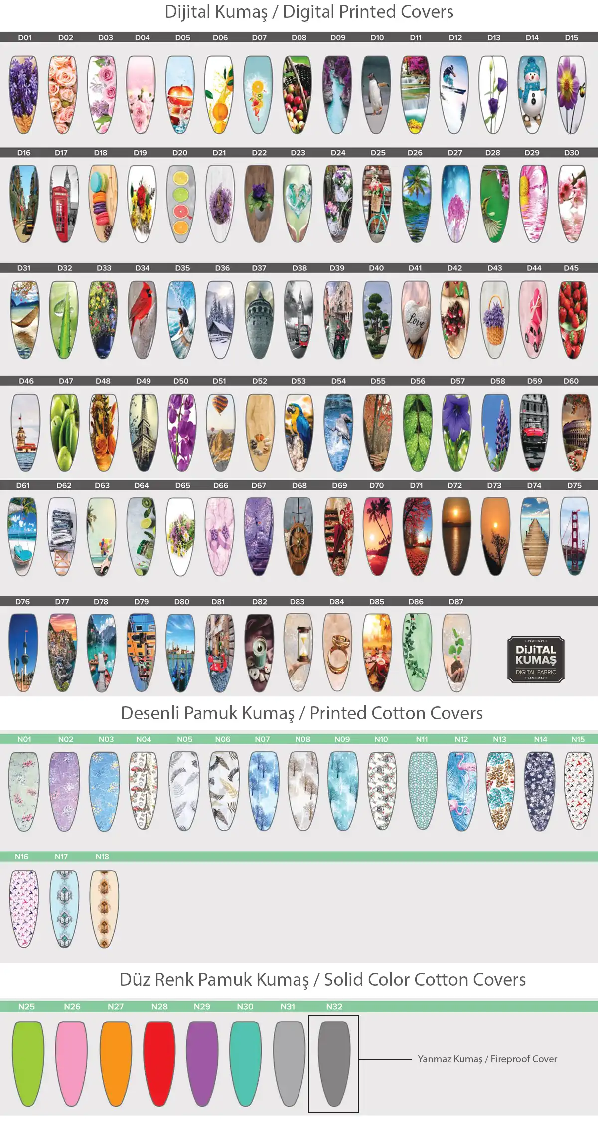 Assorted cotton polyester fabric patterns