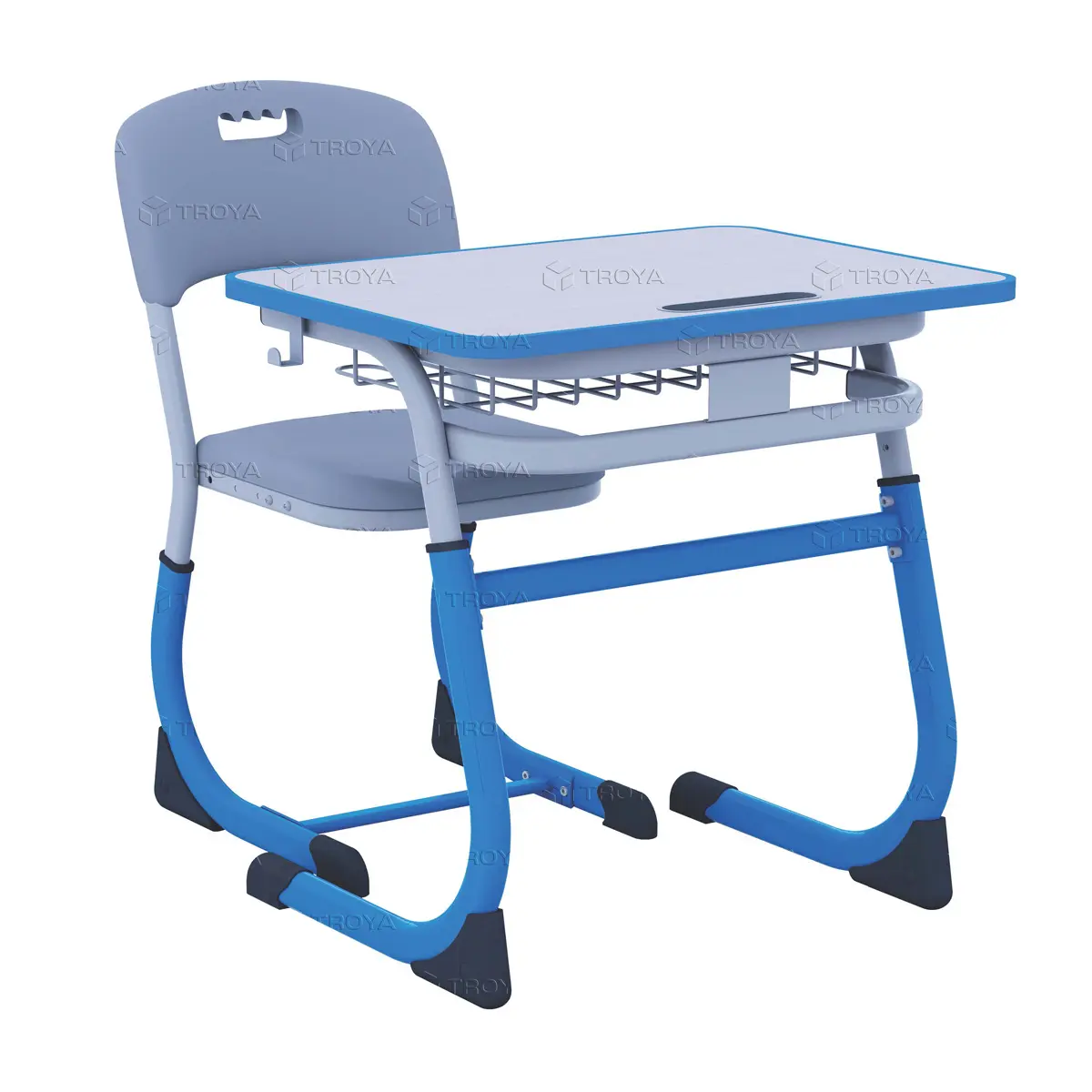 Ortaokul için masa ve sandalye seti "SMARTY" gri/mavi renk, yüksek kaliteli üretici fiyatları
