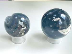 Yarı değerli doğal kristal akik Druzy oymalar Reiki ejderha taş küre şifa için - Product Image 3