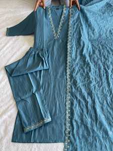 Women's Salwar Kameez with Khatli Work in Silk Fabric with Beautiful Color Fully Stitched Readymade - Product Image 4