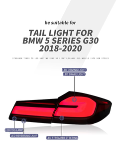 Taillight Retrofit Assembly for BMW <strong>5</strong> Series G30 G38 2018-2020 Upgraded Conversion 2021 LCI Style Blackout <strong>LED</strong> Tail Lights - Product Image 5