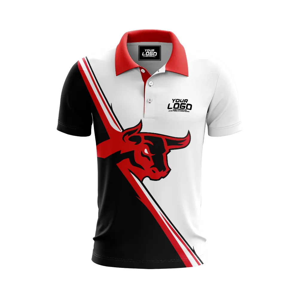 Alto crea il tuo marchio Design gratuito 92% poliestere 8% Spandex 180 grammi sublimazione sport GolfT Shirt Polo da uomo