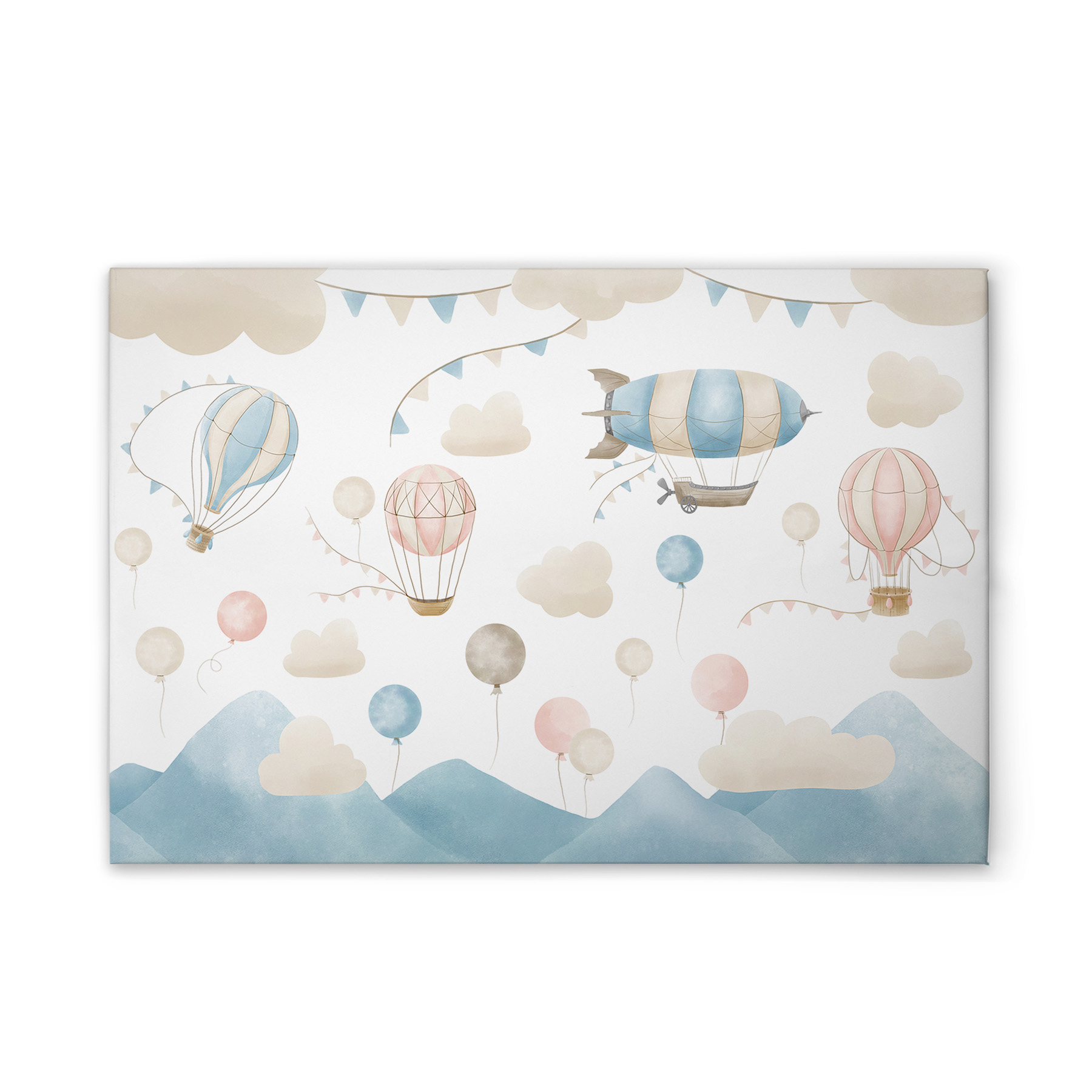 Beige, Blue, Pink, White