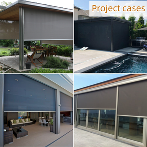 Outdoor Retractable Screen Motorized Blinds <strong>Shades</strong> Shutters Pergola Pull Down Screen <strong>Door</strong> Zip Screen - Product Image 6