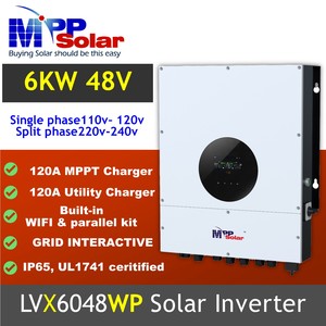 LVX6048WP 6kw 48v 120v 240v MPPソーラーMPPTソーラー充電器120A最大PV入力600 VDCハイブリッドソーラーインバータ2 PV入力IP65 BMS sup - Product Image 2
