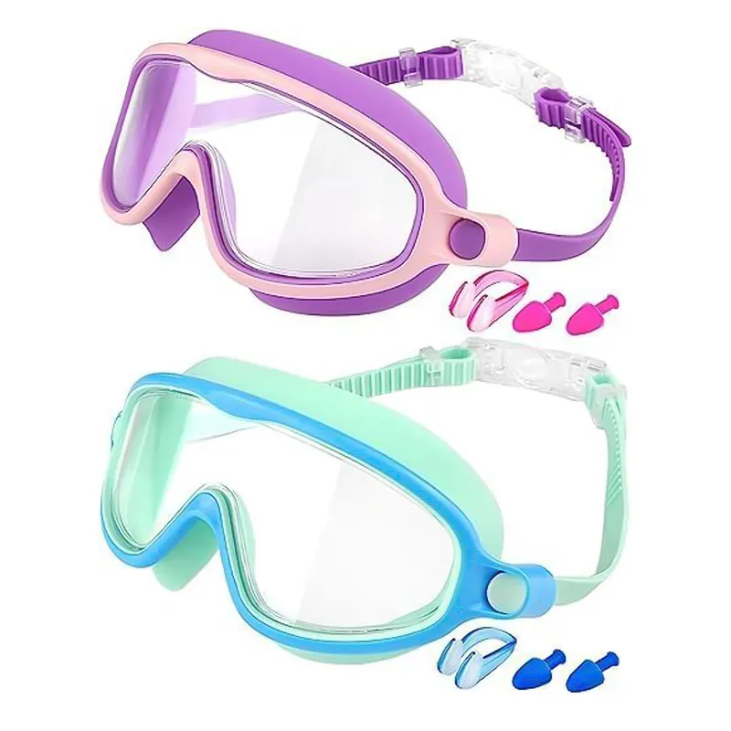 Nuevas gafas para niños, montura grande, impermeables, antivaho, chapado en alta definición, gafas de natación para niños y niñas