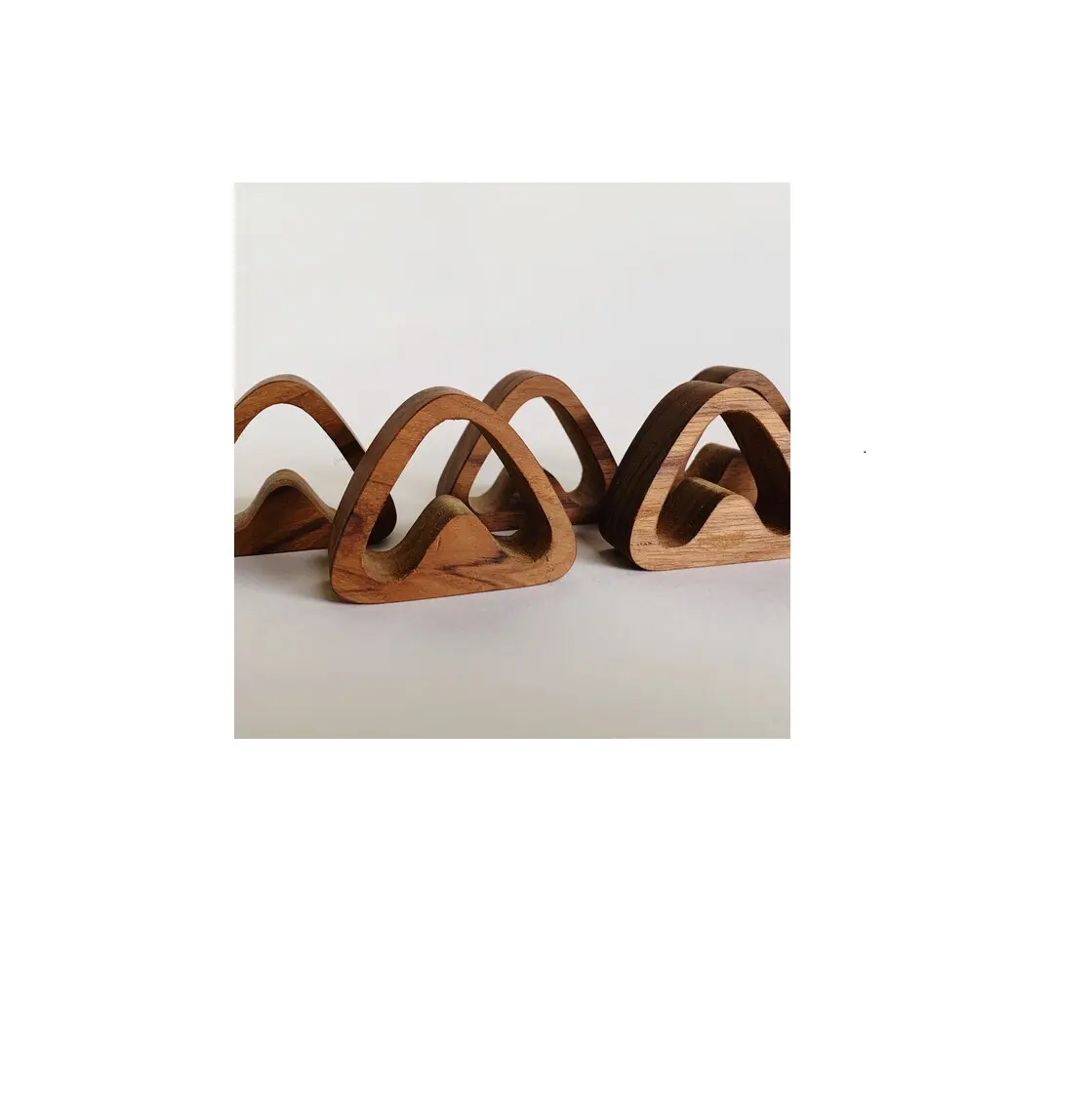 100% wood napkin ring holder good quality Top Selling Wood triangle decorate Item Wood napkin ring At Cheap price