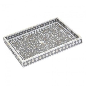 Handmade MOP Sea <strong>Shell</strong> Tray Mother Pearl Inlay Tray for Serving Breakfast Food Fruit Coffee &amp; Tea Natural Crafts for Ramadan - Product Image 2