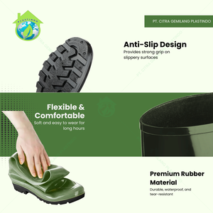 Người bán tốt nhất ssbo grosir cao cấp màu xanh lá cây an toàn khởi động rắn cắn kháng, không thấm nước & chống trượt giày dép cho nông nghiệp & làm vườn - Product Image 5