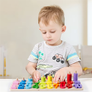Hot Sales 3 in 1 <strong>Shape</strong> <strong>Number</strong> Recognition Activity Matching Board Wooden Educational Toy for Kids 3 + - Product Image 4