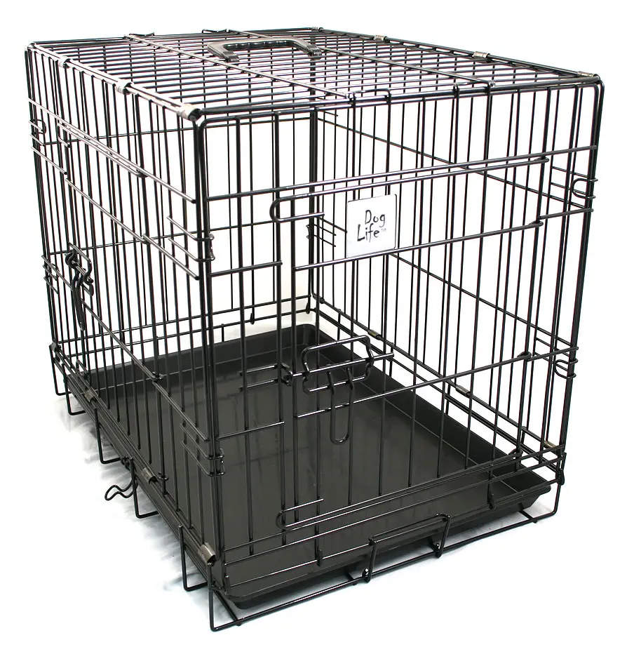 Vente en gros de cages pliantes en métal pour chiens, multicolore, deux portes, pour l'extérieur, grandes cages pour animaux de compagnie, caisse pour chiens