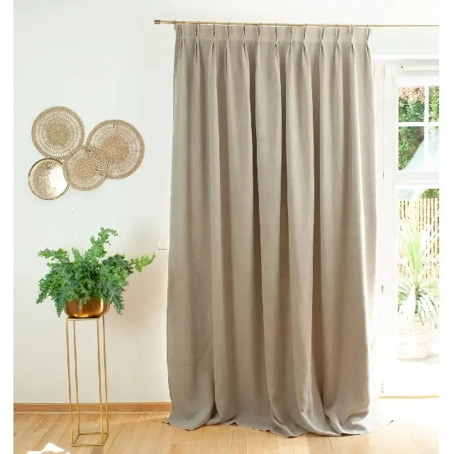 Simple Stylish GOTS Approved Modern Custom Printed Organic Cotton Linen Woven Fabric Sustainable Machine Safe Attractive Drapes