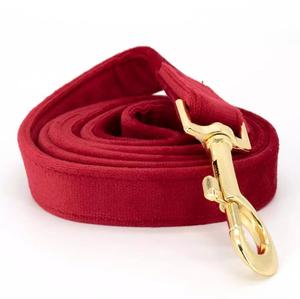 プルドッグハーネスなし調節可能なコンフォートベルベット生地カスタムドッグハーネスセット、マッチカラー蝶ネクタイ付き - Product Image 3