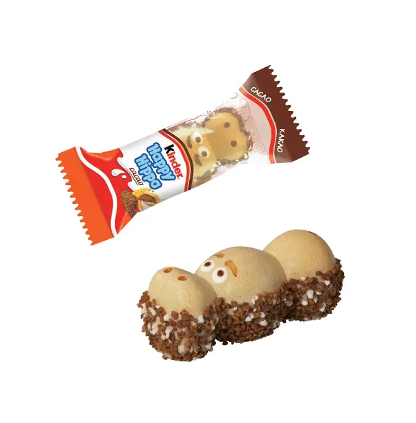 Kinder Happy Hippo Milk & Hazelnut Biscuit Bars - Bulk Chocolate Gift, Crispy Wafer with Milk Chocolate and Hazelnut Filling