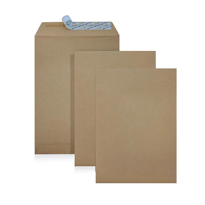 В наличии от производителя, экологически чистые ребристые многоцелевые конверты из крафт-бумаги C4, 9x13 дюймов, самоклеящиеся