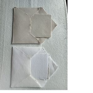 Custom Made Deckle Edged Cards and Envelopes in White and <strong>Clay</strong> Colors Suitable for Wedding Stationery Designers and <strong>Paper</strong> Craft - Product Image 2