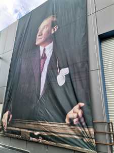 横幅大旗大尺寸大建筑领导者选举广告海报可定制全球航运